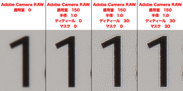 Adobe Camera RAW シャープ